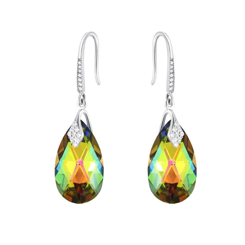 Sudraba auskari "Baroka III (Vitrail Medium)" ar Swarovski™ kristāliem